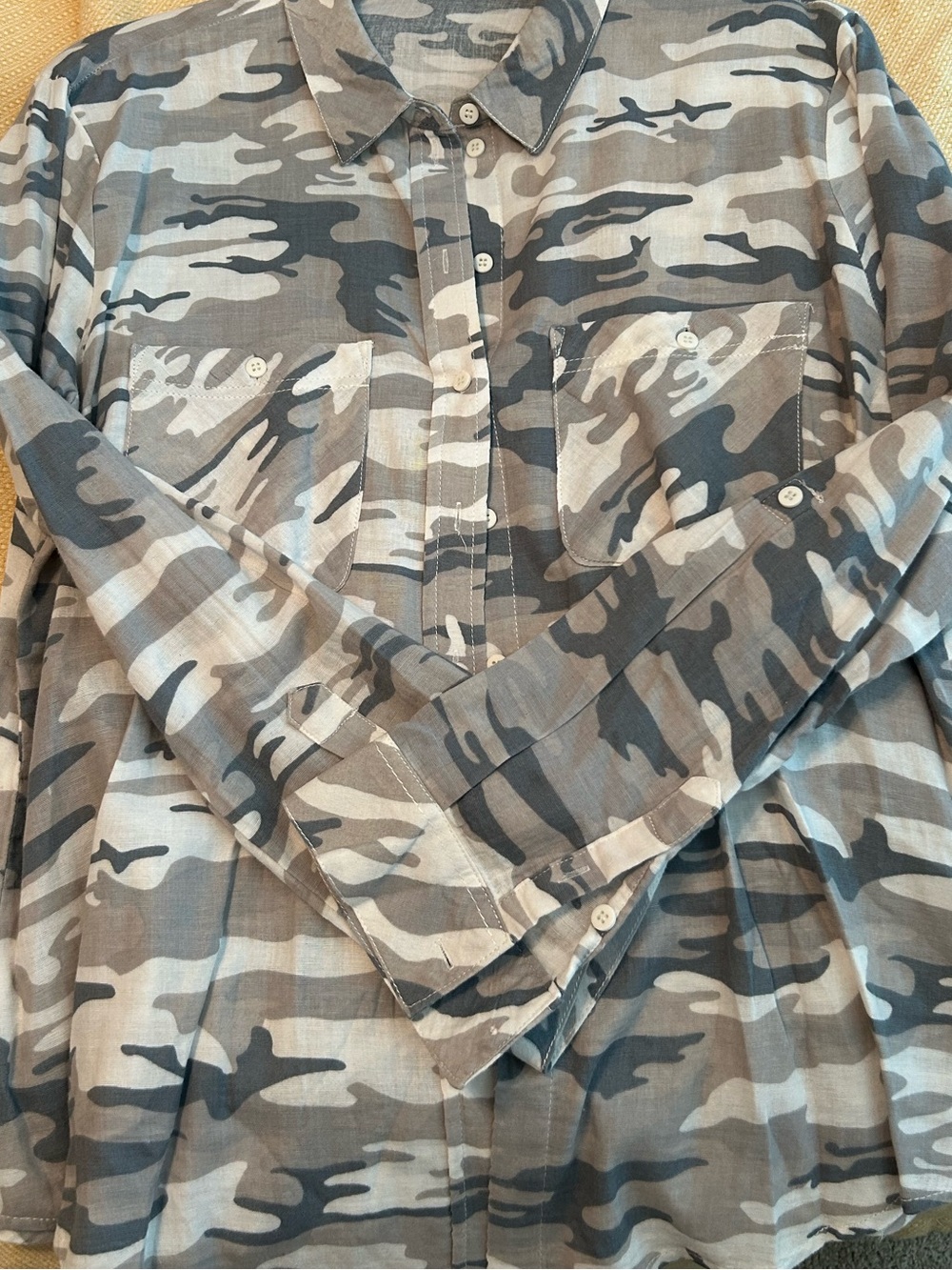 SANCTUARY (NWOT) Button Down Camouflage Shirt. P2P is 20 - Picture 7 of 9